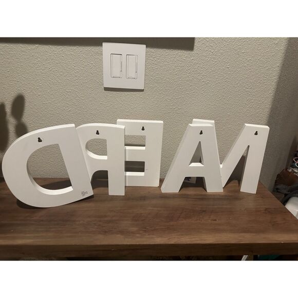 DREAM Wood Pink/White Hanging or Shelf Lettering Decor - Picture 3 of 11